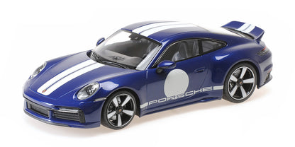 PORSCHE 911 (992) SPORT CLASSIC BLUE METALLIC 2022 WITH STRIPE AND PORSCHE WRITING