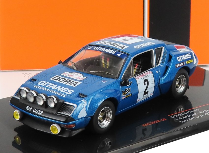 RENAULT - ALPINE A310 TEAM GITANES (night version) N 2 RALLY TOUR DE CORSE 1976 J.C.ANDRUET - MICHELE PETIT BICHE - BLUE - Vroomi