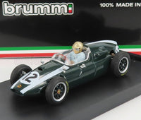 Groen Brumm schaalmodel met coureursfiguur, gedetailleerde racereplica bij Vroomi