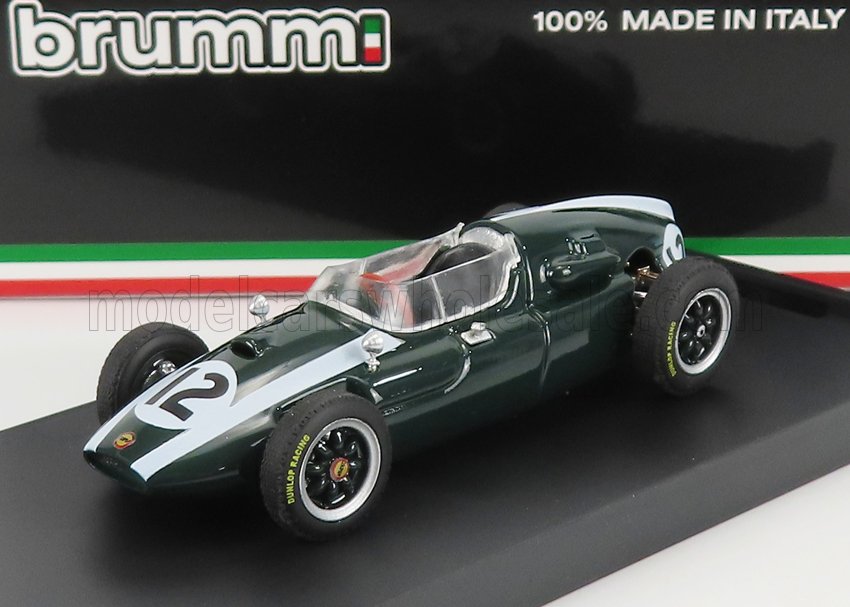 COOPER - F1 T51 CLIMAX N. 12 VINCITRICE DEL GP DI INGHILTERRA - JACK BRABHAM CAMPIONE DEL MONDO 1959 - VERDE E BIANCO - modellino in scala modellino Vroomi