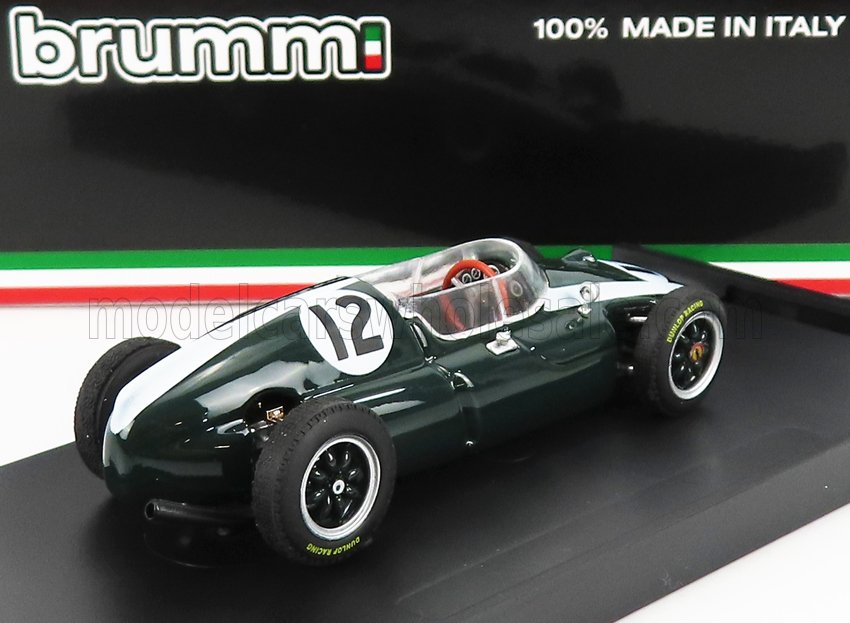COOPER - F1 T51 CLIMAX N. 12 VINCITRICE DEL GP DI INGHILTERRA - JACK BRABHAM CAMPIONE DEL MONDO 1959 - VERDE E BIANCO - modellino in scala modellino Vroomi