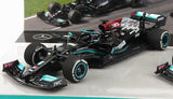 MERCEDES GP | F1 SET 2X W12 MERCEDES M12 EQ POWER+ TEAM AMG PETRONAS MOTORSPORT FORMEL EINS N 44 SAISON 2021 LEWIS HAMILTON + N 77 SAISON 2021 VALTTERI BOTTAS