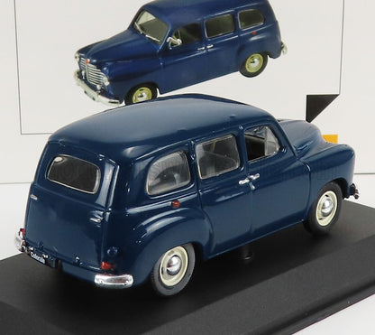 Vintage dark blue Ford Colorale model car displayed on black stand, purchasable on Vroomi platform