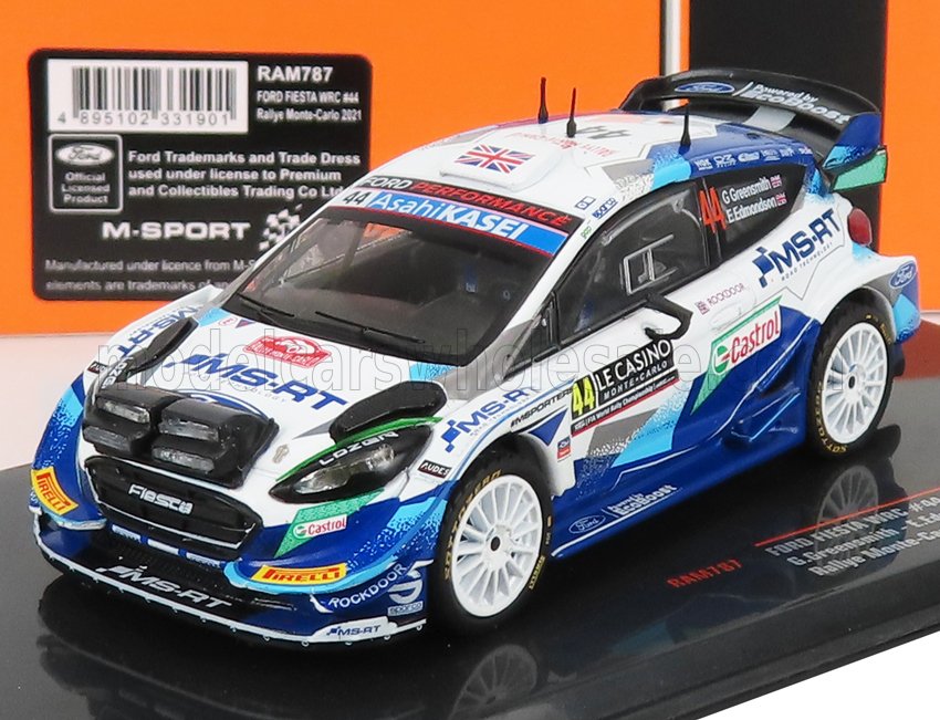 Ford Fiesta WRC scale model car by Vroomi, detailed rally livery, 1/18 die-cast replica with sponsor decals