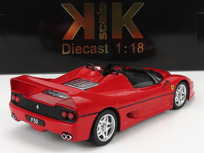 Red Ferrari F50 diecast model car 1:18 scale available on Vroomi platform