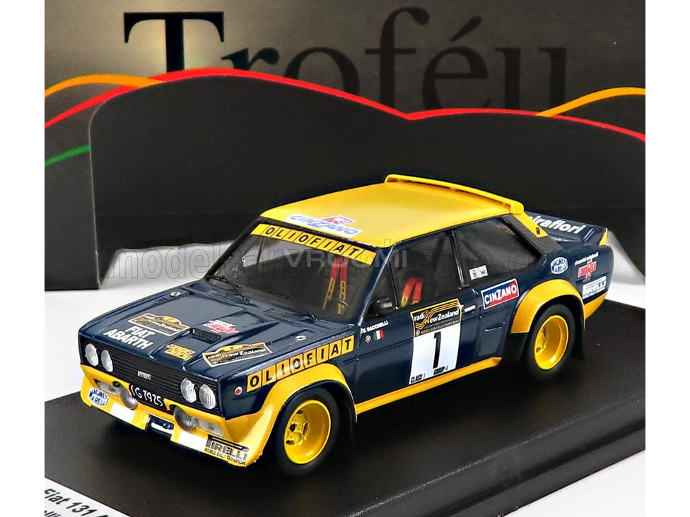 Fiat 131 Abarth No. 1 Bacchelli Rossetti Winner Rally New Zealand After Front Damage 1977 Trofeu 1:43 scale model