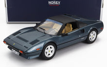 Dark gray Ferrari 328 GTS model car with tan interior, displayed with Norev Collectors box, available on Vroomi