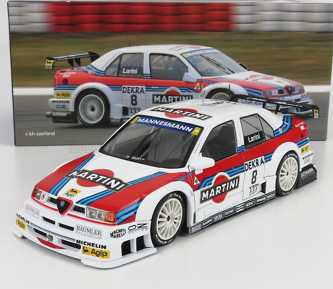 ALFA ROMEO - 155 V6 TI MARTINI RACING N. 8 DTM ITC 1995 NICOLA LARINI - BIANCO ROSSO BLU modellino in scala modellino Vroomi