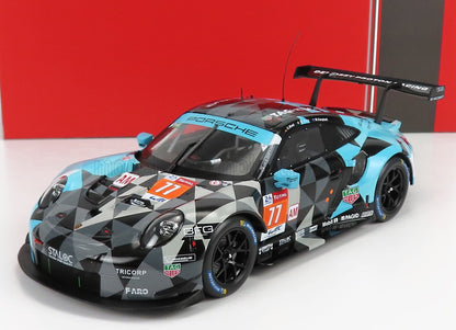 PORSCHE - 911 991 RSR 4.0L EQUIPO DEMPSEY PROTON RACING N.º 77 24 Horas de Le Mans 2020 M. CAMPBELL - R. PERA - C. RIED - GRIS, NEGRO, AZUL CLARO