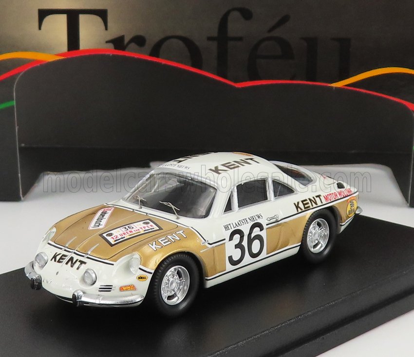 Voiture miniature avec livrée Kent, numéro de course #36, présentée sur socle noir — Vroomi