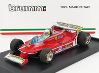 Rood Ferrari F1-schaalmodel door Brumm, met Michelin- en Agip-sponsoring, gepresenteerd bij Vroomi