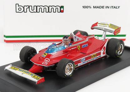 FERRARI - F1 312T5 N 2 BRAZILIAN GP 1980 GILLES VILLENEUVE - WITH DRIVER FIGURE - RED Scale model car on Vroomi