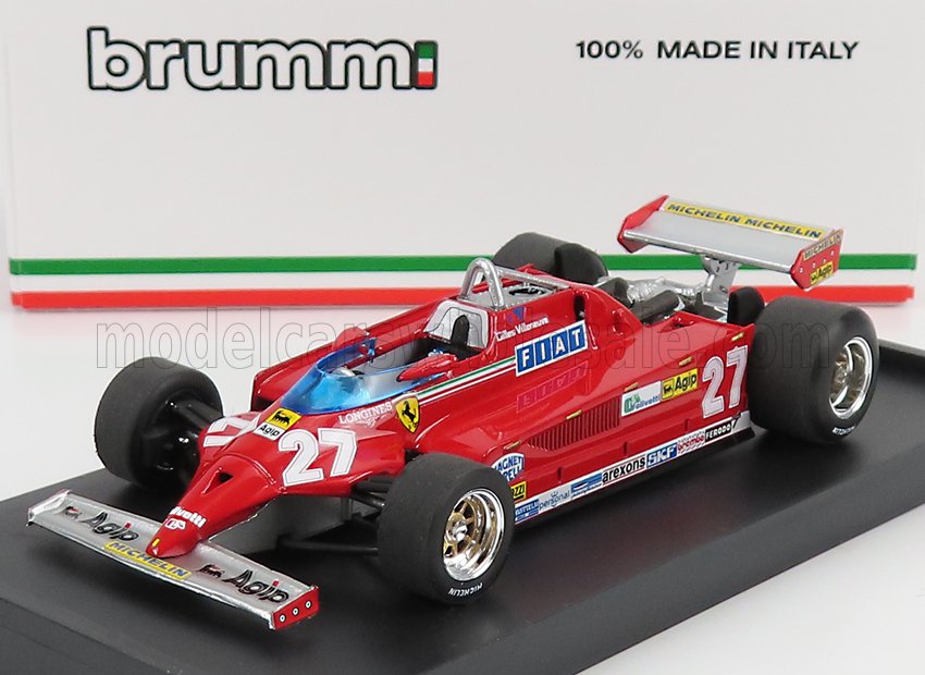 FERRARI - F1 126CK TURBO N. 27 VINCITRICE DEL GP DI MONACO 1981 GILLES VILLENEUVE - ROSSO modellino in scala modellino Vroomi