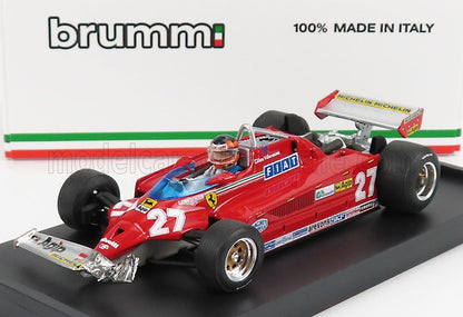 FERRARI - F1 126CK TURBO N 27 GP CANADA MONTREAL 1981 ALETTONE DANNEGGIATO DAL GIRO (LAP) 39 AL 54 GILLES VILLENEUVE - WITH DRIVER FIGURE - RED Scale model car on Vroomi