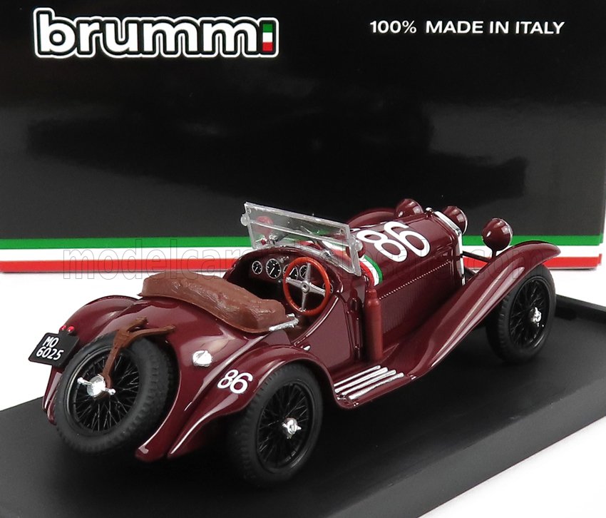 Alfa Romeo 1750 GS Spider No. 86 G. Camapari A. Marinoni 3rd Mille Miglia 1930 Brumm 1:43 scale model - image 2