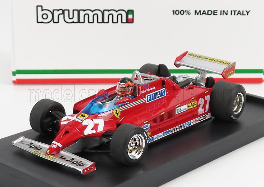FERRARI - F1 126CK TURBO N 27 WINNER MONTECARLO GP 1981 GILLES VILLENEUVE - WITH DRIVER FIGURE - RED Scale model car on Vroomi
