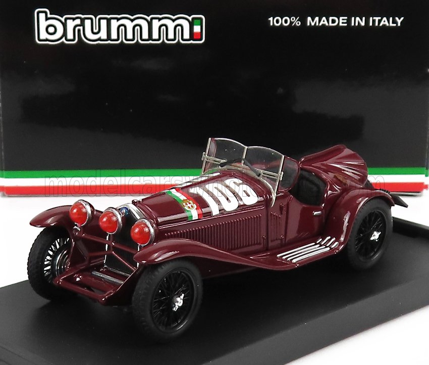 ALFA ROMEO - 2300 SPIDER N 106 WINNER MILLE MIGLIA 1932 B.BORZACCHINI - A.BIGNAMI - BORDEAUX Scale model car on Vroomi