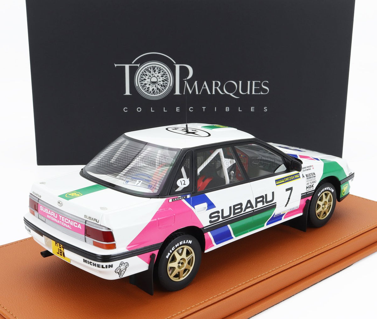 Subaru Legacy RS No. 7 2nd Swedish Rally 1992 Colin McRae Derek Ringer with Showcase Topmarques 1:18 scale model - image 2