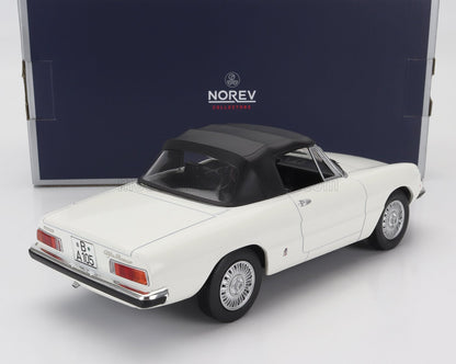 White Alfa Romeo 2000 model car with black roof by Norev Collectors, available on Vroomi