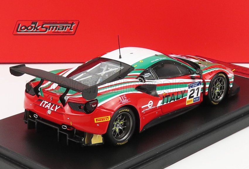 FERRARI | 488 GT3 ITALY TEAM N 21 8h FIA MOTORSPORT GAMES GT CUP VALLELUNGA 2019 GIANLUCA RODA - GIORGIO RODA | ITALIAN FLAG