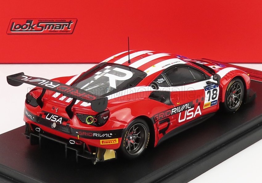 FERRARI | 488 GT3 USA TEAM N 18 8h FIA MOTORSPORT GAMES GT CUP VALLELUNGA 2019 ROBERT FERRIOL - SPENCER PUMPELLY | USA FLAG