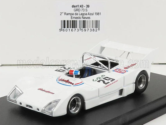 Witte modelauto op schaal 1/43, GRD 73 S-race-replica, tentoongesteld bij Vroomi voor verzamelaars