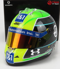 Réplique de casque pilote Haas F1 Team, voiture miniature de collection par Vroomi, avec logos 1&1 et Under Armour