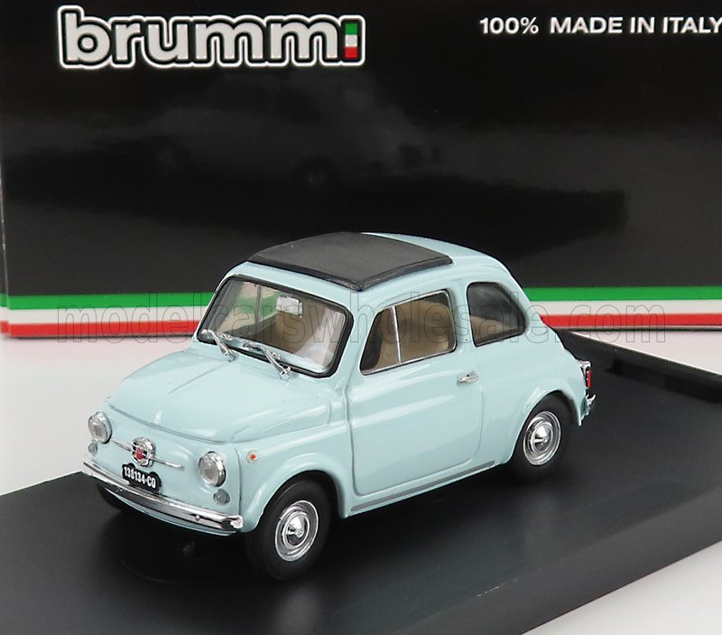 FIAT - 500F TETTO CHIUSO - CLOSED 1965 - AZZURRO ACQUAMARINA Scale model car on Vroomi