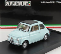 Modellino in scala Brumm azzurro acquamarina, 100% made in Italy, su base nera — Vroomi
