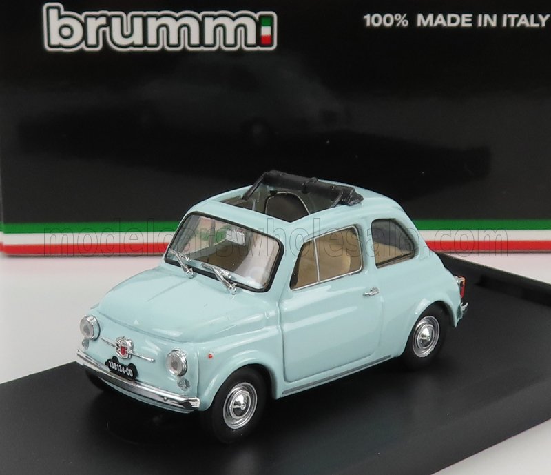 Fiat 500F Tetto Aperto 1965 Azzurro Acquamarina Brumm 1:43 scale model