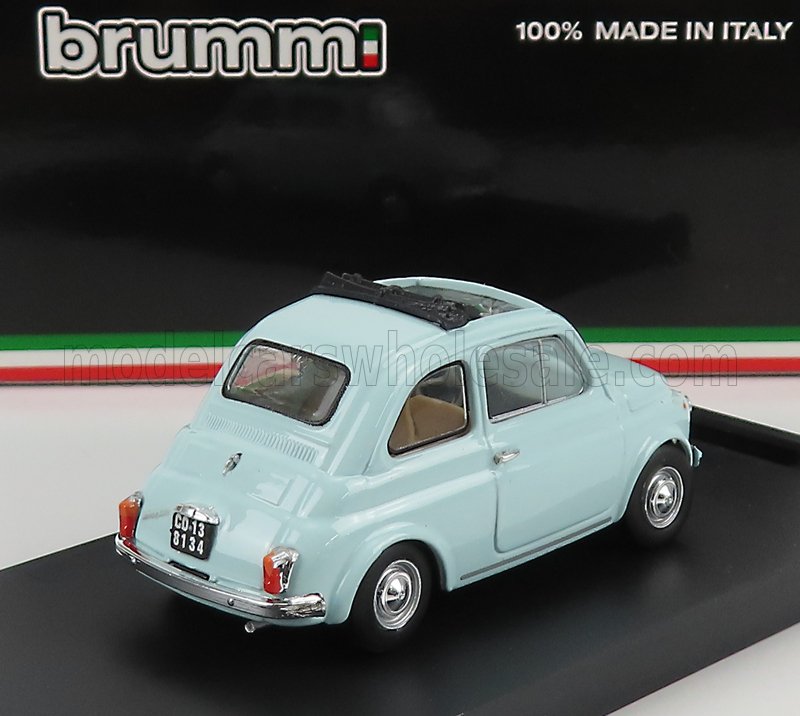 Fiat 500F Tetto Aperto 1965 Azzurro Acquamarina Brumm 1:43 scale model - image 2