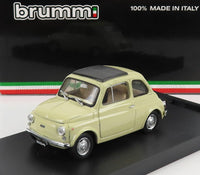Modellino in scala Brumm verde chiaro, 100% made in Italy, esposto su base nera su Vroomi