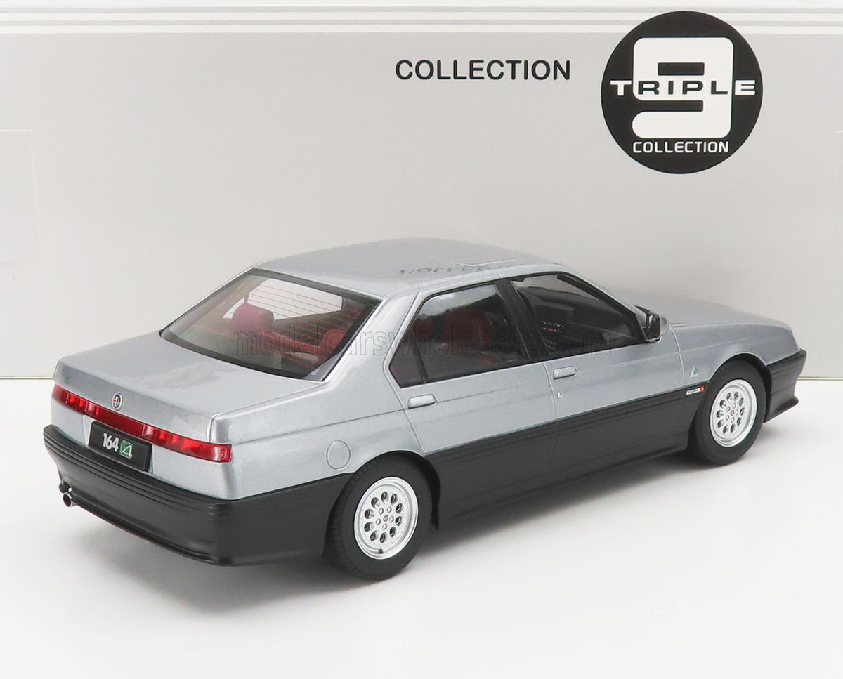 Alfa Romeo 164 Q4 1994 Silver Grey Dark Red Interior Triple 9 1:18 scale model - image 2