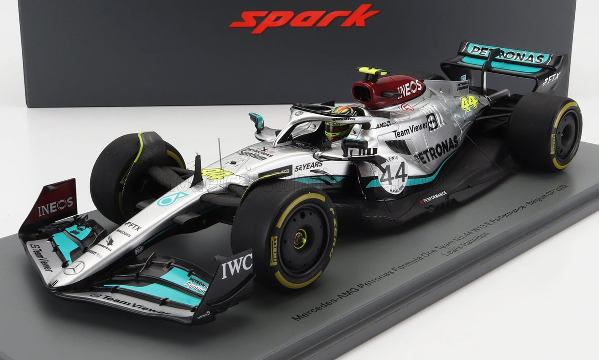 MERCEDES GP | F1 W13E TEAM MERCEDES-AMG PETRONAS F1 N 44 BELGIUM GP 2022 LEWIS HAMILTON - CON VETRINA - MIT SHOWCASE