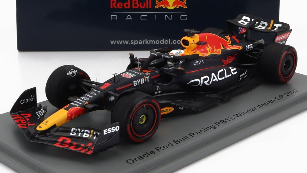 RED BULL | F1  RB18 TEAM ORACLE RED BULL RACING N 1 WINNER MONZA ITALY GP WORLD CHAMPION 2022 MAX VERSTAPPEN | MATT BLUE YELLOW