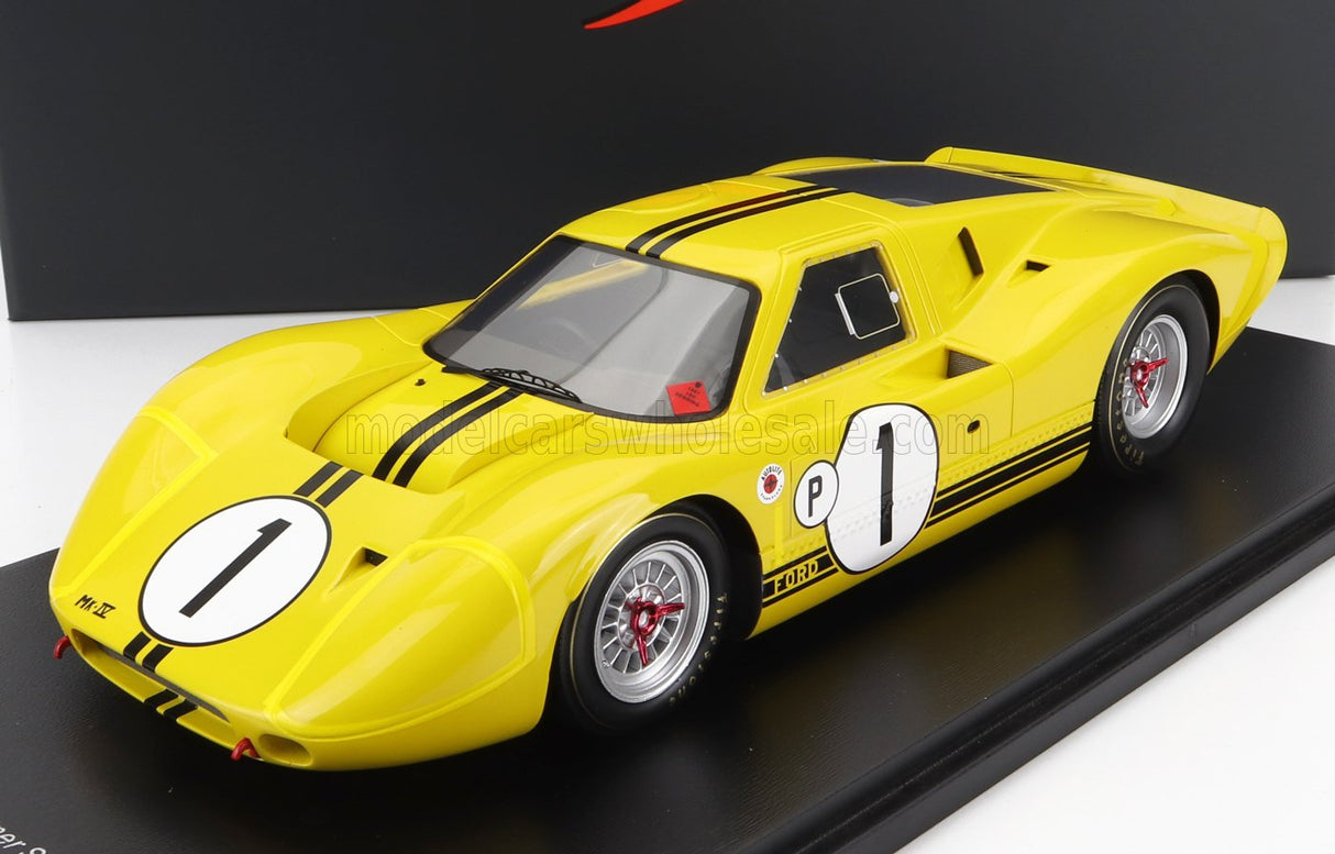 FORD USA | GT40 MKIV 7.0L V8 TEAM FORD MOTOR COMPANY N 1 WINNER 12h SEBRING 1967 M.ANDRETTI - B.McLAREN - CON VETRINA - WITH SHOWCASE - SPECIAL BOX