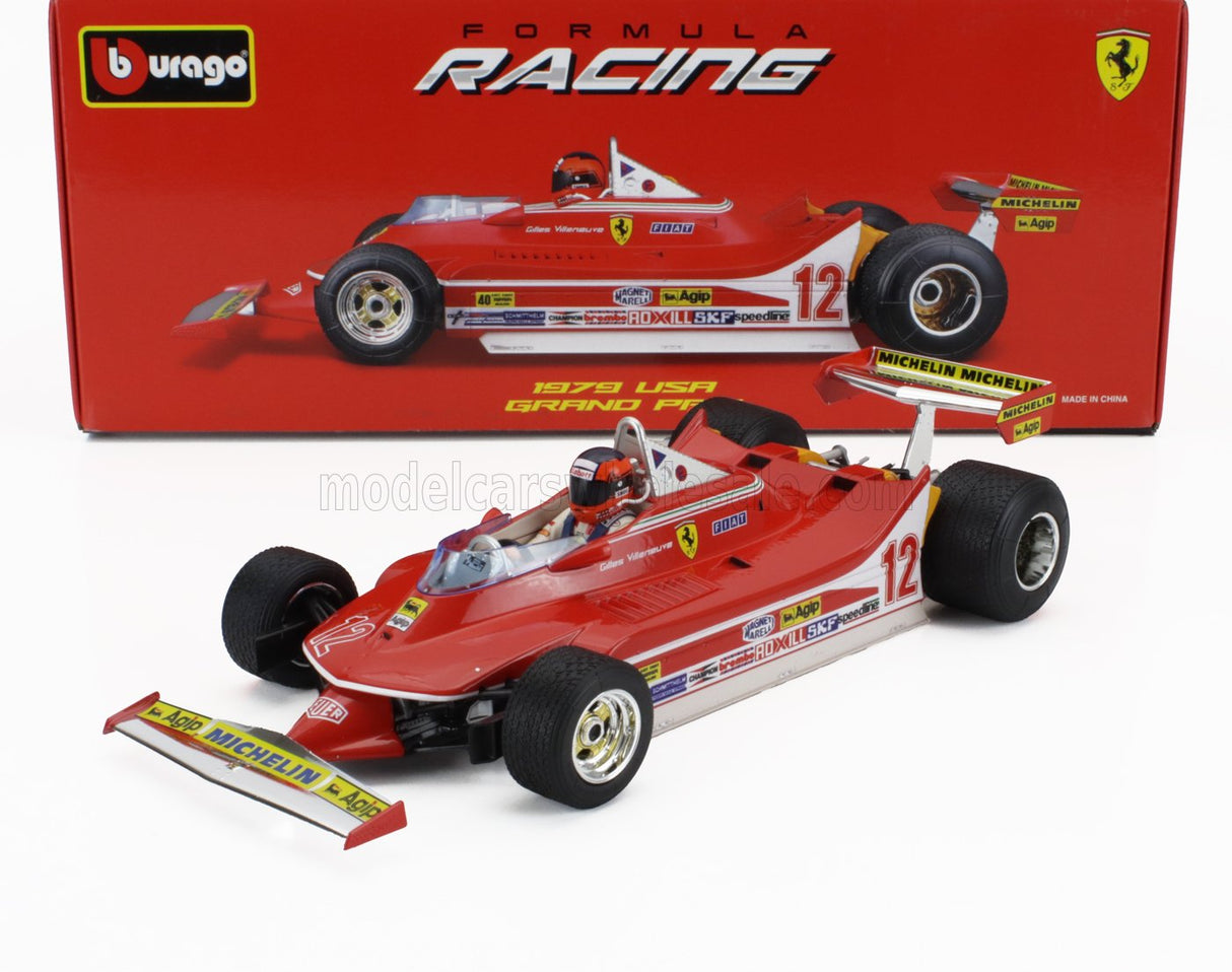 FERRARI | F1  312T4 N 12 WINNER WATKINS GLEN GP USA (WITH PILOT FIGURE AND RAIN WHEELS) 1979 GILLES VILLENEUVE