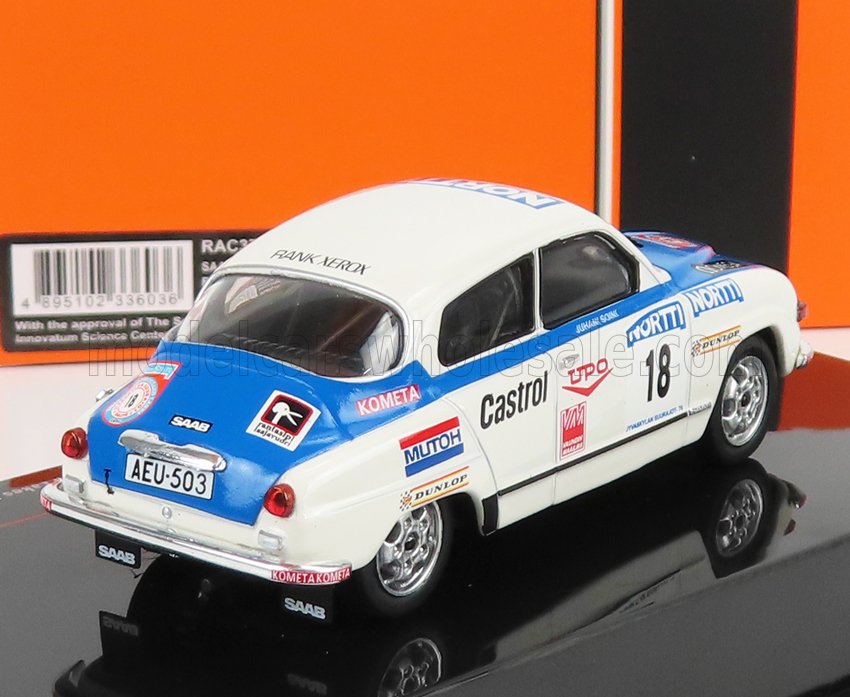 SAAB - 96 V4 N 18 RALLY 1000 LAKES 1976 J.VILKAS - J.SOINI - WHITE BLUE - Vroomi