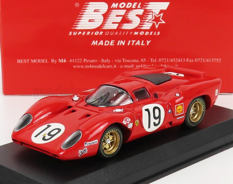 FERRARI - 312P 3.0L V12 COUPE TEAM SEFAC N 19 24h LE MANS 1969 C.AMON – P.SCHETTY - RED - Vroomi