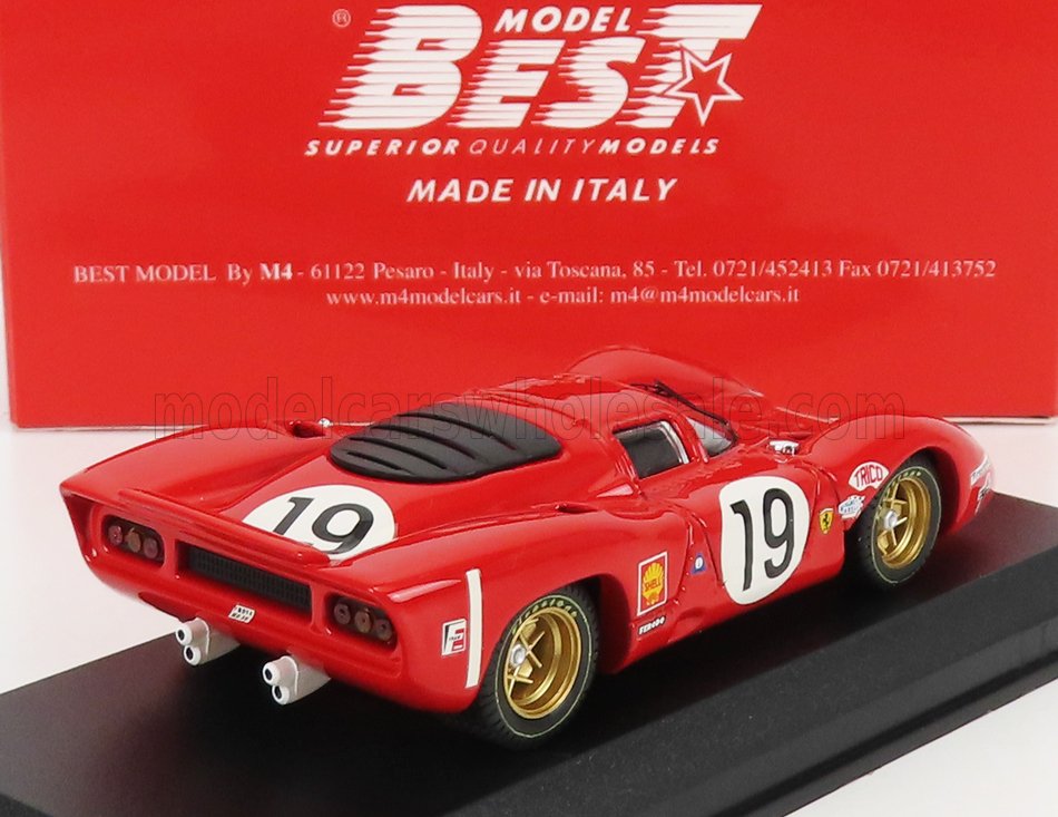 FERRARI - 312P 3.0L V12 COUPE TEAM SEFAC N 19 24h LE MANS 1969 C.AMON – P.SCHETTY - RED - Vroomi