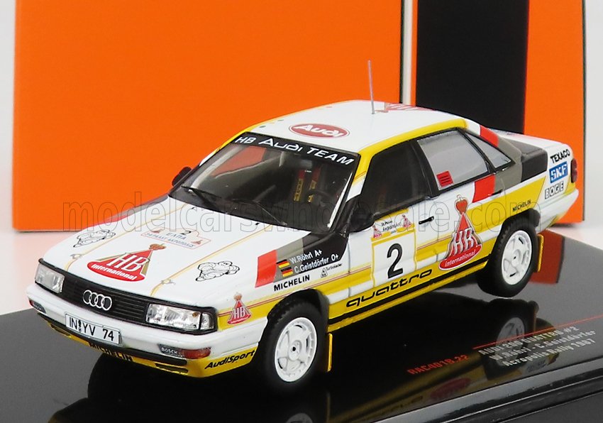 AUDI - 200 QUATTRO TEAM AUDI SPORT N 2 RALLY ACROPOLIS 1987 W.ROHRL - C.GEISTDORFER - WHITE YELLOW GREY - Vroomi