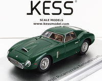 Modellino in scala Maserati 330 Ricarrozzata Berlinetta by ATL 1979 verde di KESS, in esposizione da Vroomi