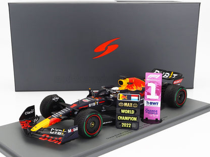 RED BULL | F1  RB18 TEAM ORACLE RED BULL RACING N 1 WINNER JAPAN GP WITH PIT BOARD WORLD CHAMPION 2022 MAX VERSTAPPEN | MATT BLUE YELLOW