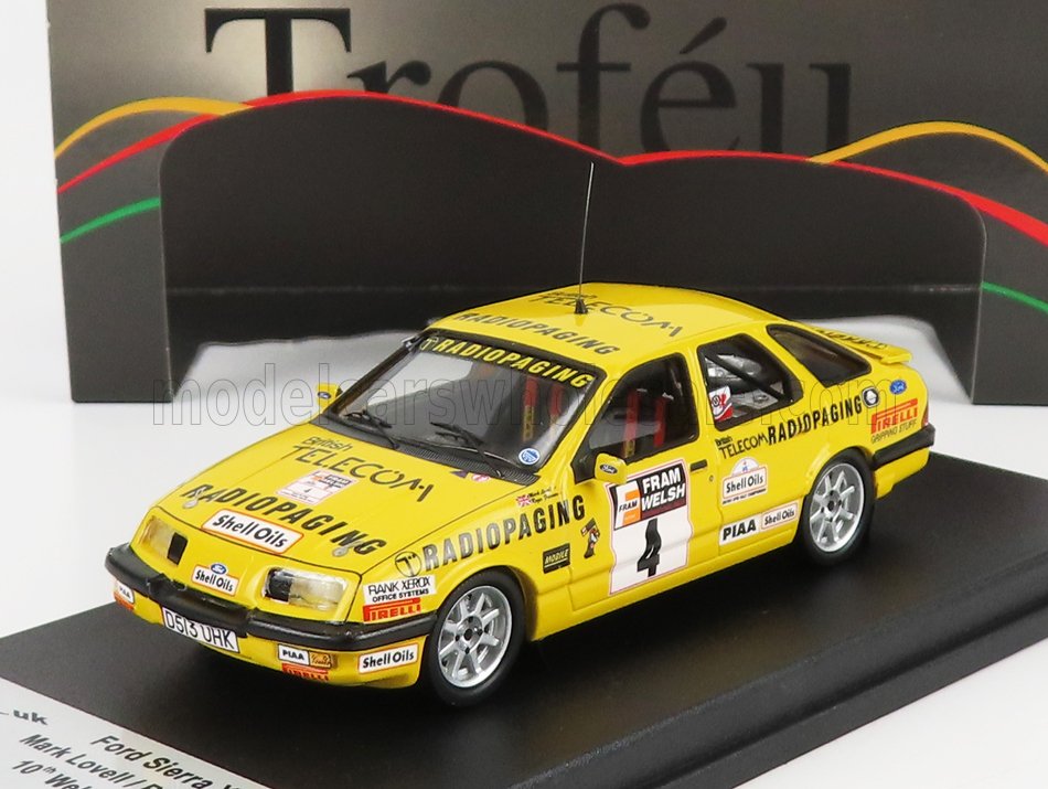 Ford Sierra XR4 No. 4 Mark Lovell Roger Freeman Welsh Rally 1987 Trofeu 1:43 scale model