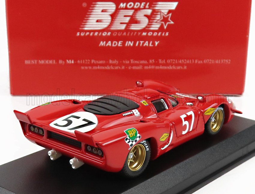 FERRARI - 312P 3.0L V12 COUPE TEAM N.A.R.T N 57 24h LE MANS 1970 C.PARSONS – T.ADAMOWICZ - RED - Vroomi