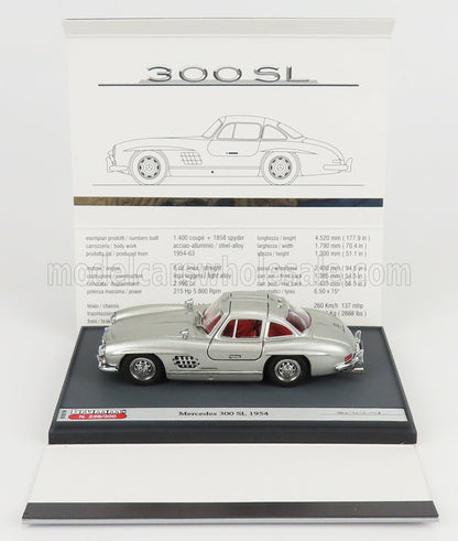 MERCEDES BENZ - 300SL COUPE GULLWING (W198) 1954 - SILVER Scale model car on Vroomi
