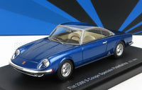Modellino in scala Fiat 2300S Coupé Speciale blu di Vroomi, con design classico e finitura accurata.
