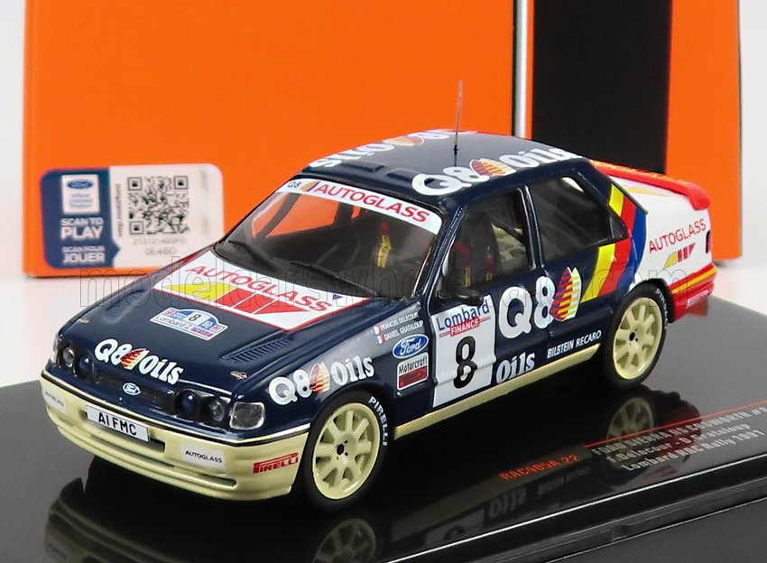 FORD ENGLAND  SIERRA RS COSWORTH N 8 RALLY RAC LOMBARDIA 1991 F.DELECOUR - D.GRATALOUP - BLU BIANCO - Vroomi