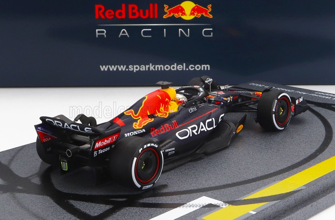 RED BULL | F1  RB18 TEAM ORACLE RED BULL RACING N 1 WINNER ABU DHABI WORLD CHAMPION 2022 MAX VERSTAPPEN | MATT BLUE YELLOW