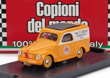 FIAT - 500C VAN FURGONCINO ERG GENOVA 1950 - ORANGE WHITE Scale model car on Vroomi
